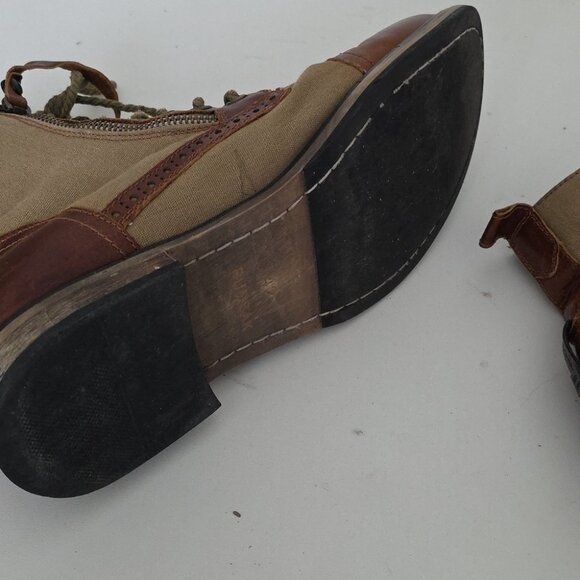 RUDSAK | Stylish Brown and Tan Men's two-tone canvas and leather boots sz 42 - Picture 7 of 8